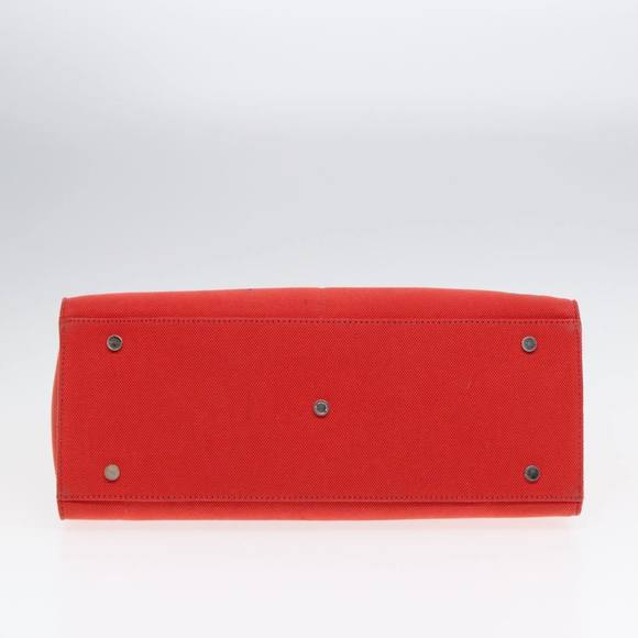 BURBERRY Blue Label Hand Bag Canvas Leather Orange Brown Auth ti2027 - Picture 5 of 16